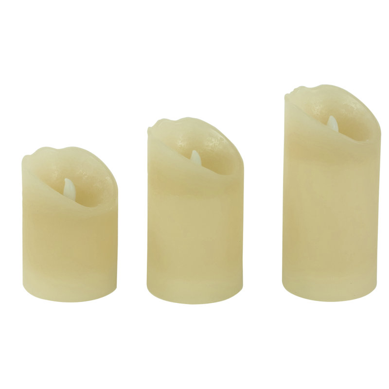 Bougies colonne sans flamme à DEL crème