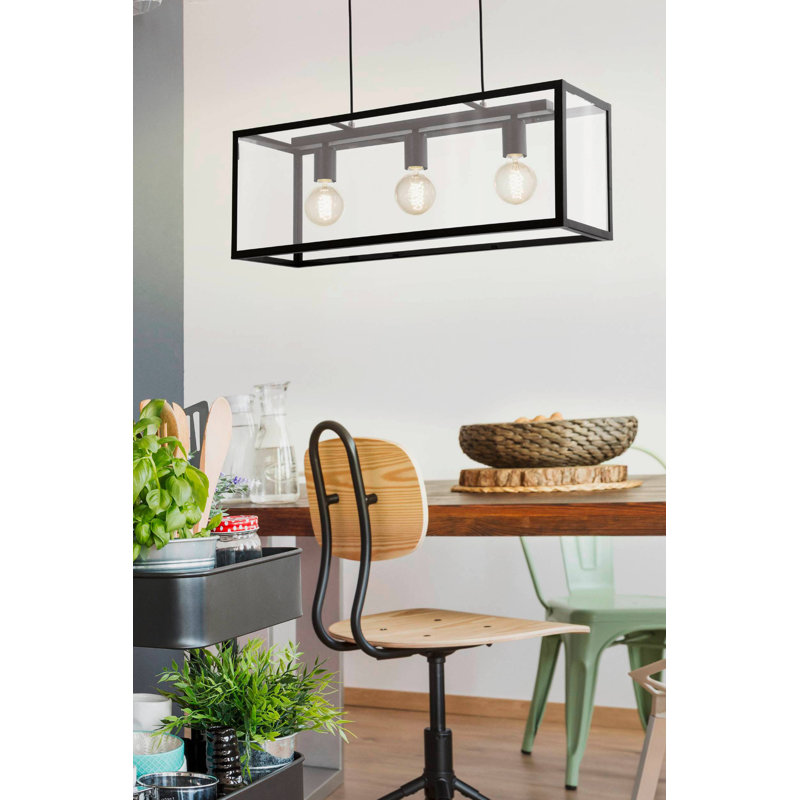 Burns 3 - Light Black Kitchen Island Pendant