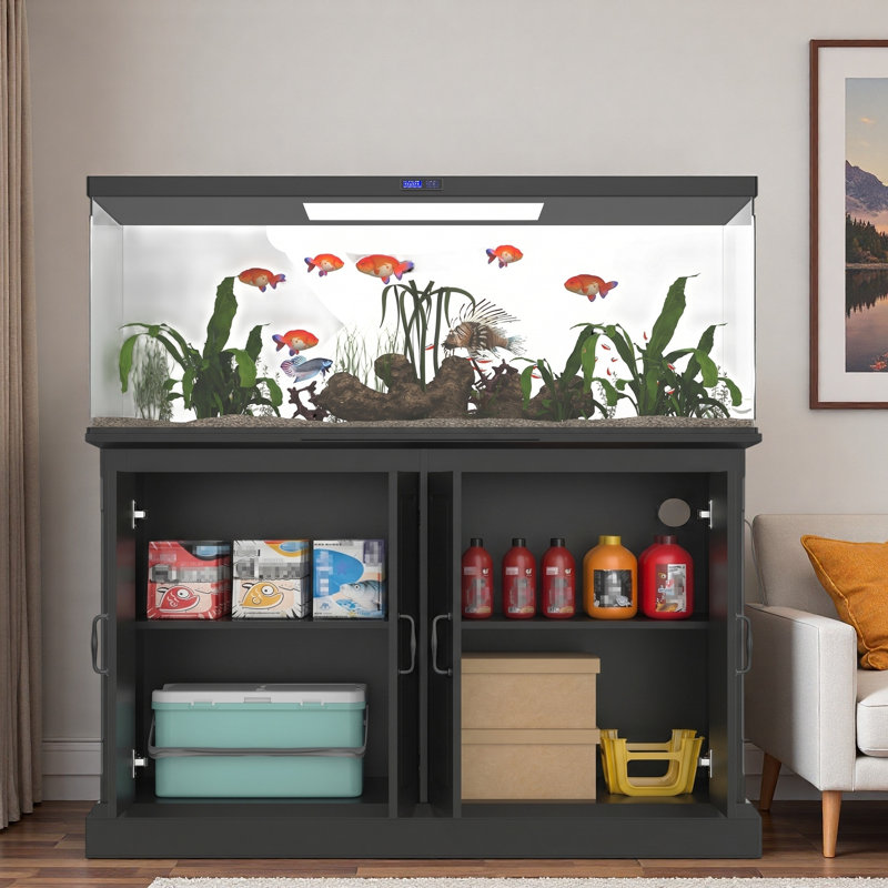 Support d'aquarium avec prise de courant et 4 armoires