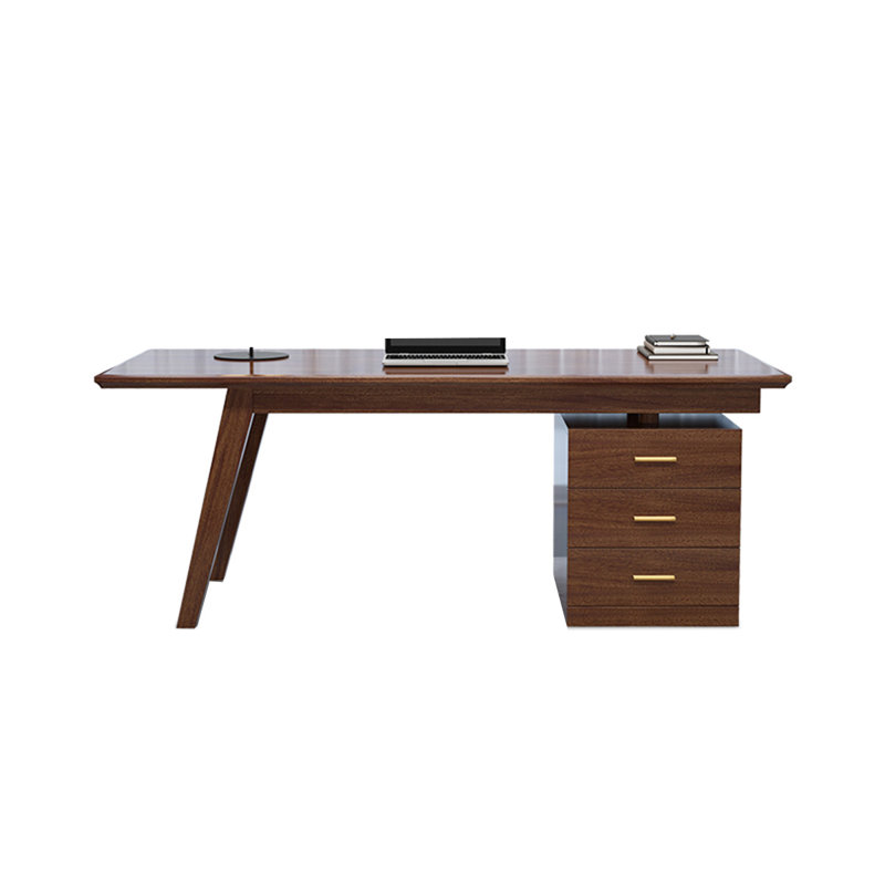 Bureau simple en bois de noyer clair luxueux Simple Design, H 29,13 po x l 59,06 po x P 29,53 po