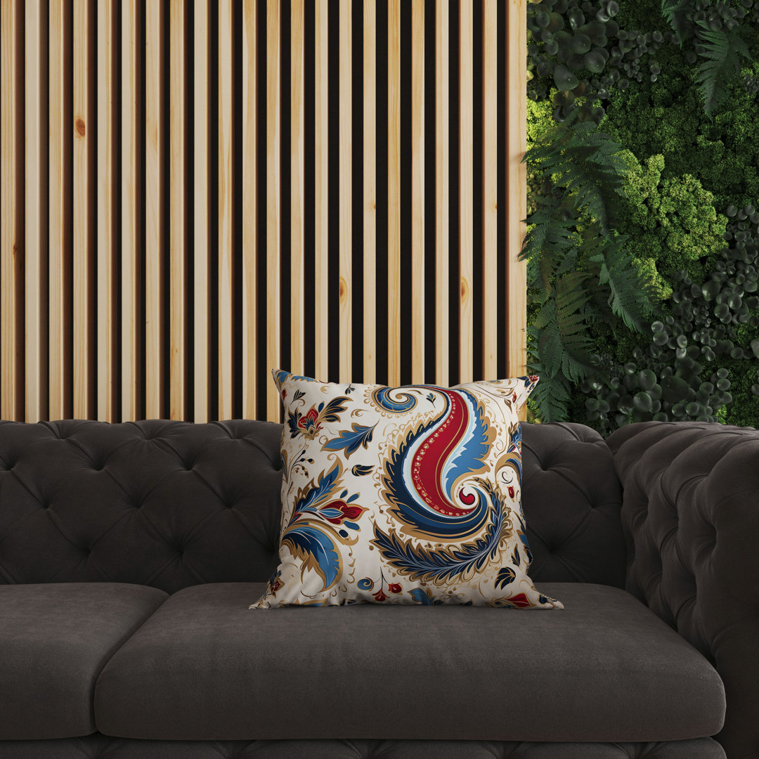 Lavish Paisley Indoor/Outdoor Paisley Square Cushion mit Füllung