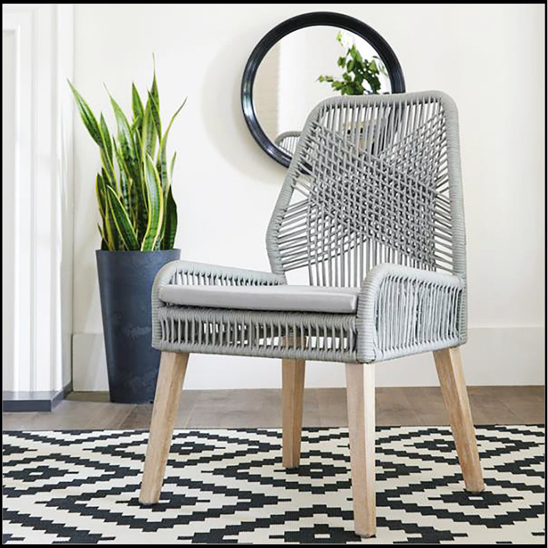 Chaises d'appoint grises et patinées délavées (ensemble de 2) pour des sièges élégants et confortables