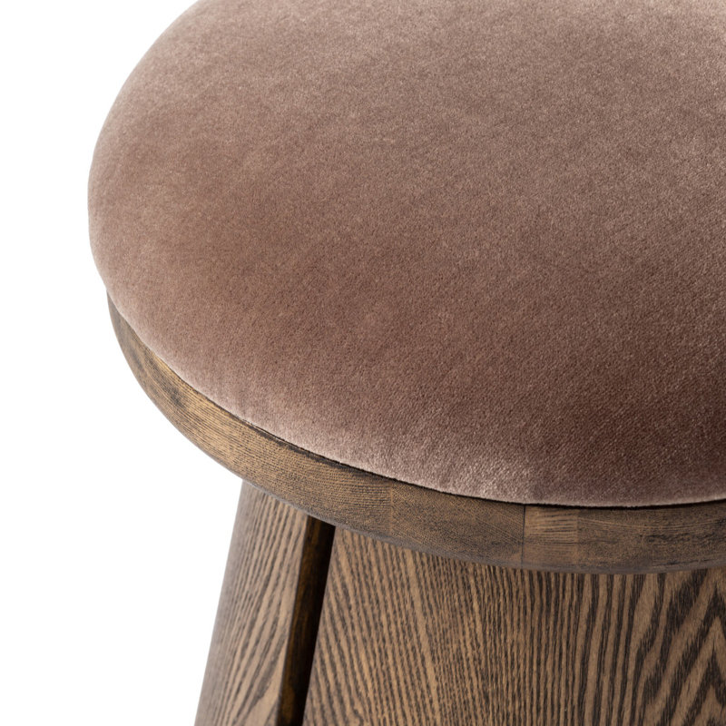 BEA Upholstered Accent Stool, Monte Mushroom