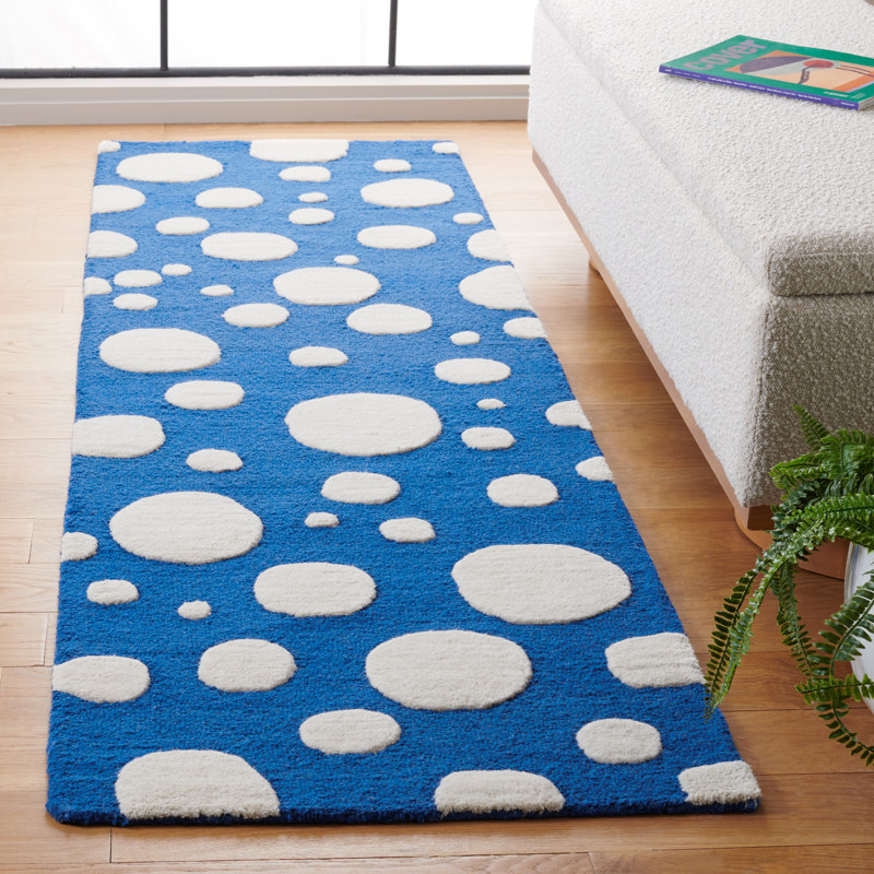 Camey Cotton Polka Dots Indoor Rug, Runner 2'3" x 8'