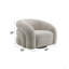 Fauteuil bouclé gris Irma avec pivot
