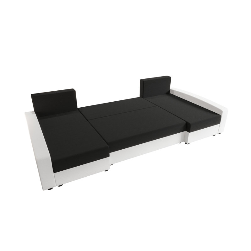 Baileyrae 4 Seater Corner Sofa , White/Black- Rainbow15/Rainbow31