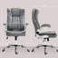 Chaise de bureau avec revêtement en microfibre grise, accoudoirs rabattables rembourrés, hauteur réglable et fonction d'inclinaison, inclinaison du bureau pivotant sur 360 °, confortable