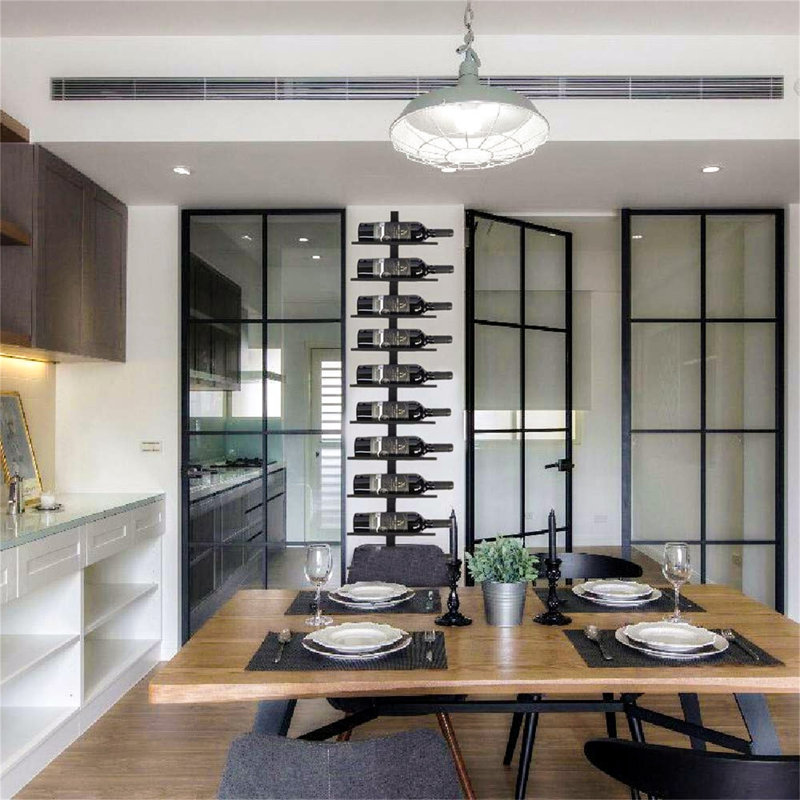PeoPles 10 Bottle Wall Mounted Wine Bottle Rack in Black