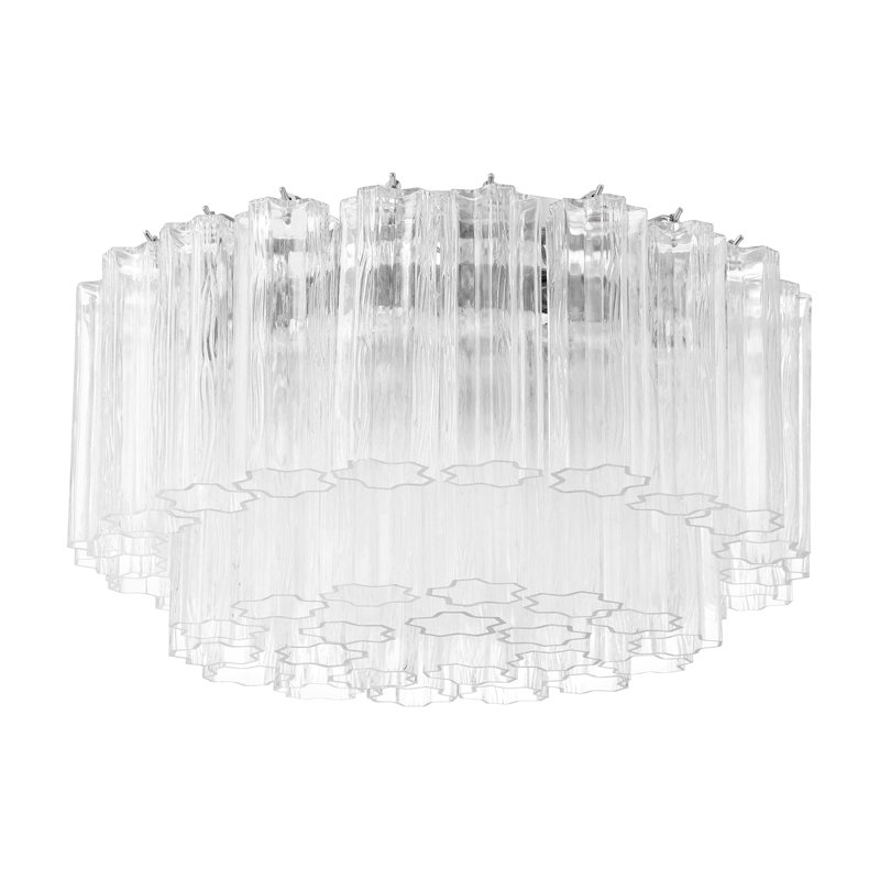 Plafonnier encastré 7 lumières Shaurya, Chrome poli / transparent