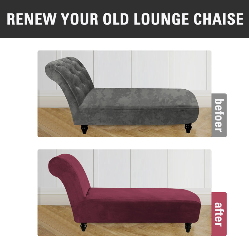 Housse pour chaise longue à coussins carrés / rectangulaires, Velours vin