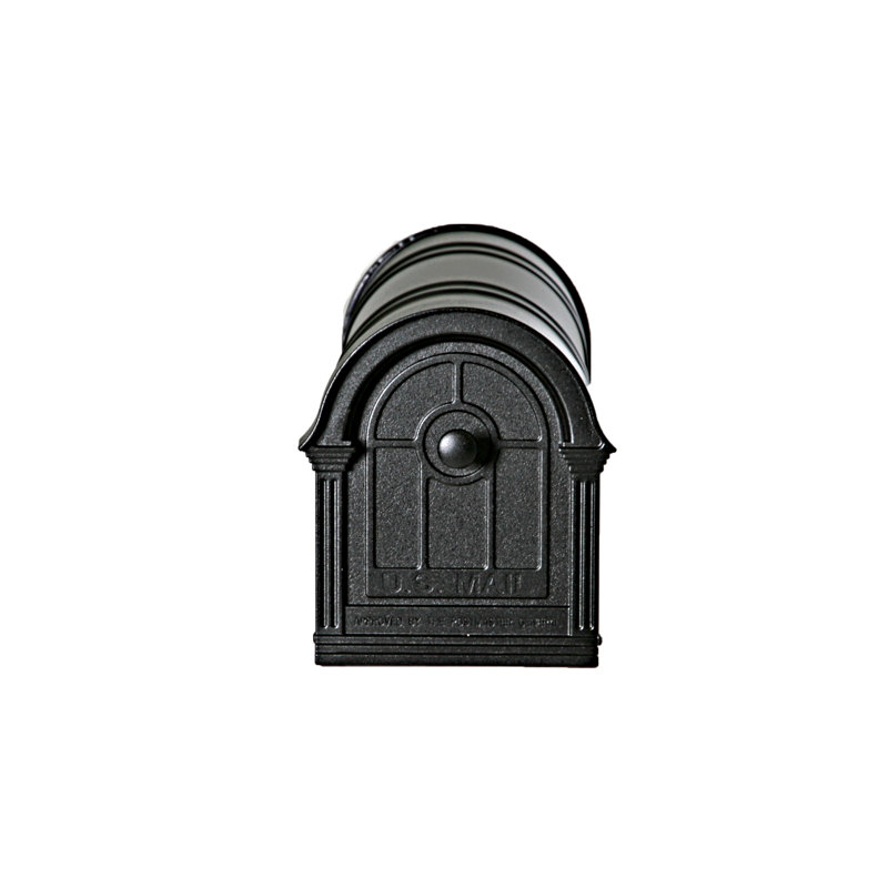Manchester Metal Post Mounted Mailbox, Black