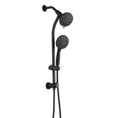 Douche de pluie 5 pouces et 7 jets avec glissière de 26 po, installation facile, angle réglable, buses, débit stable de 1,8 gal / min, commande manuelle