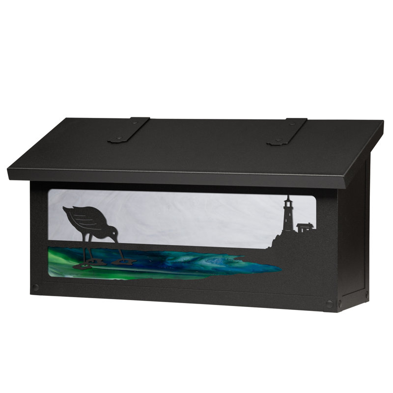 Boîte aux lettres murale, Noir texturé, Blanc vaporeux