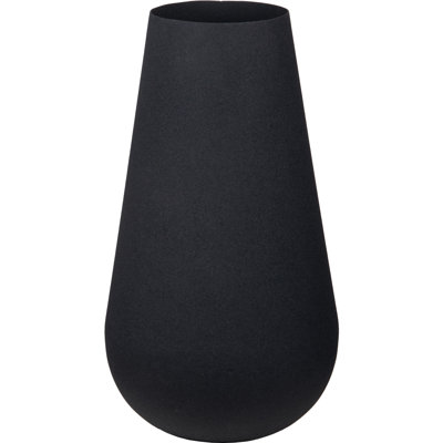 Matte Black 14'' Metal Table Vase