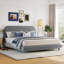 Lit plateforme tapissier grand avec tissu épais Teddy-165474501