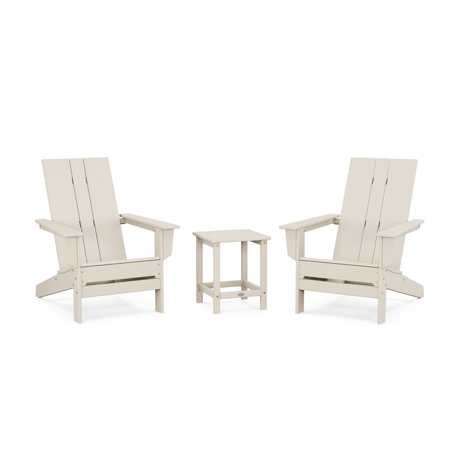 POLYWOOD x AllModern Adirondack Chairs with Table, Sand