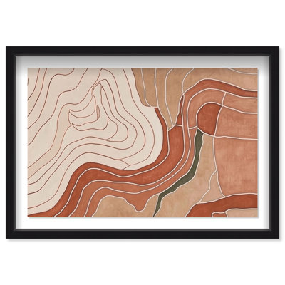 Oliver Gal Garnet Earth Abstract - Luxury Shadowbox Framed Wall Art