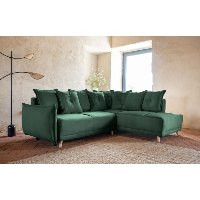 Lazy Lukka 6 Seater Sofa Bed, Right Hand Facing, Green