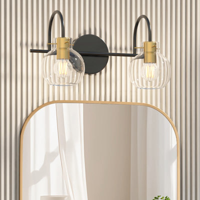 Luminaire de meuble-lavabo avec abat-jour transparent