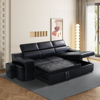 Canapé-lit modulaire en cuir respirant 3 pièces Modern
