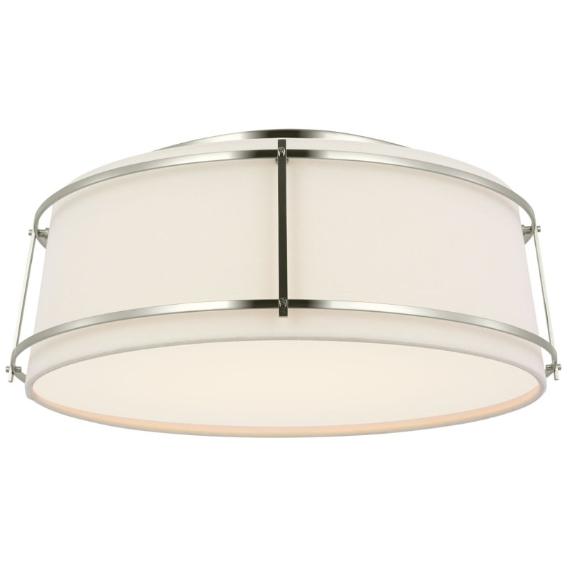 Callaway 1 - Light LED Flush Mount, Polished Nickel, 6.5" H x 17.25" W x 17.25" D