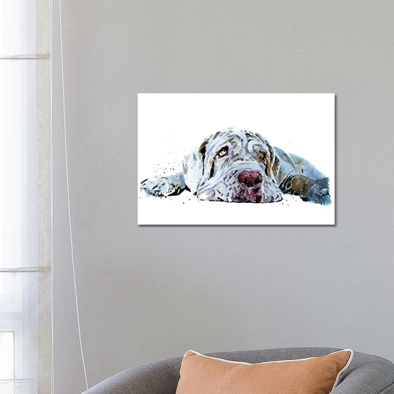 Neapolitan Mastiff Puppy Love by EdsWatercolours - Wrapped Canvas Painting