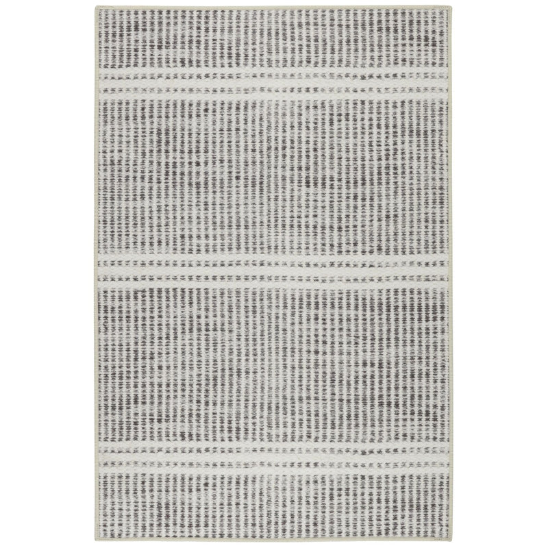 Malta Grey Machine Washable Rug, Rectangle 5' x 8'