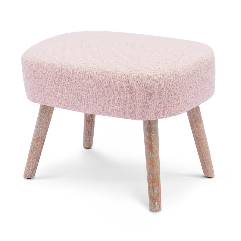 Upholstered Ottoman, Dainty Pink