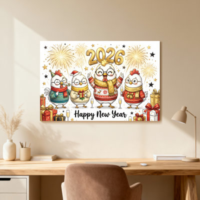 Animals Chickens Celebrate New Year With Gifts And Fireworks