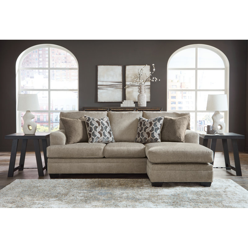 Gwendolynne Upholstered 92'' Sofa & Chaise, Beige Polyester