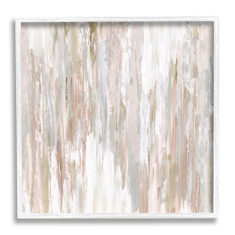 Giclée de pluie abstraite et discrète par Susan Jill, H 17 po x l 17 po x P 1,5 po, Giclée encadrée blanc bord de mer