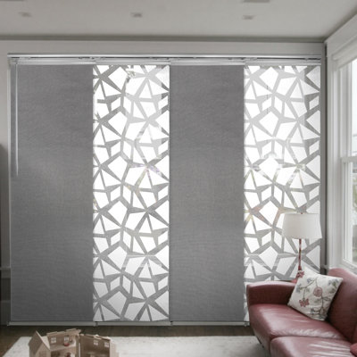 Store vertical gris semi-diaphane tissé