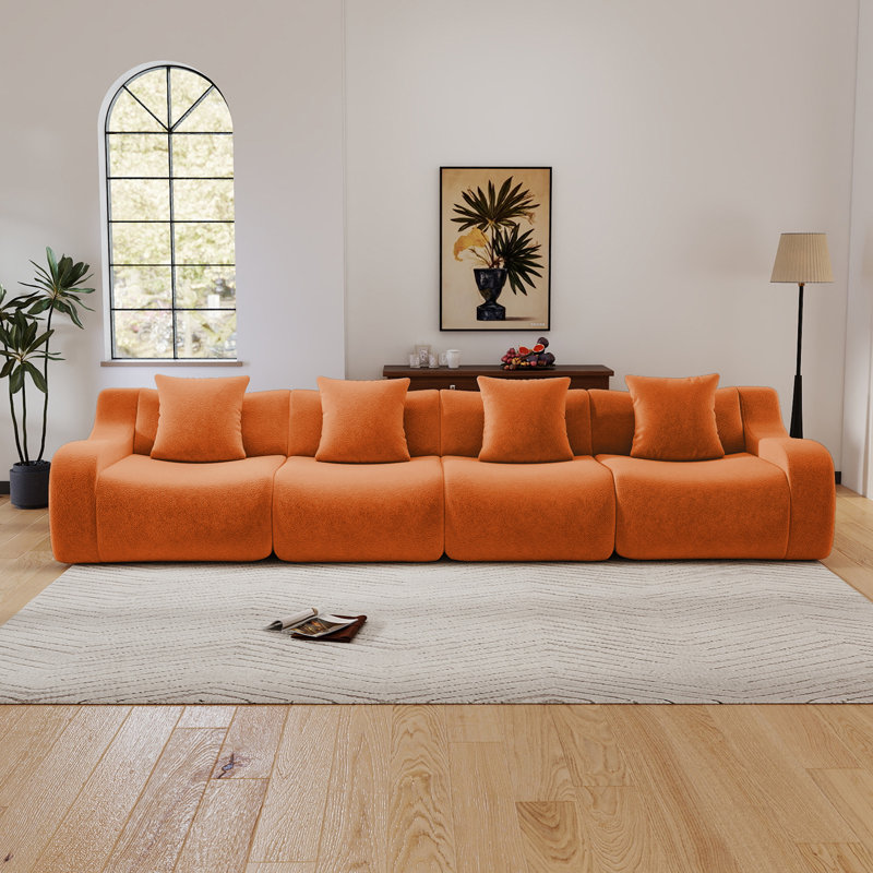 Canapé modulaire surdimensionné en tissu 148 po, Orange