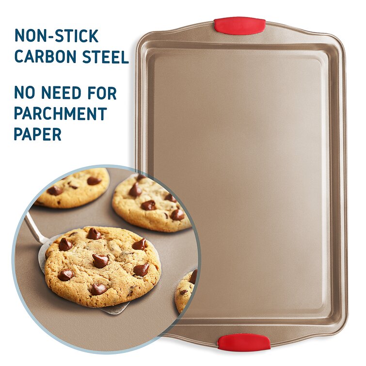 3 Pc Nonstick Cookie Sheets for Baking, Pans with Silicone Handles