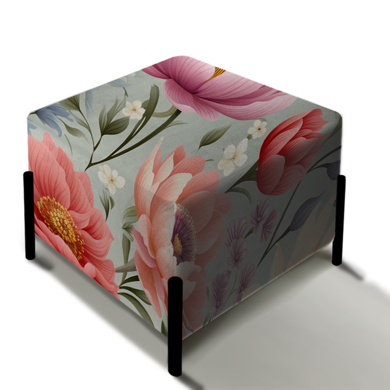 «Pastel Garden Floral Happiness» - repose-pieds carré floral