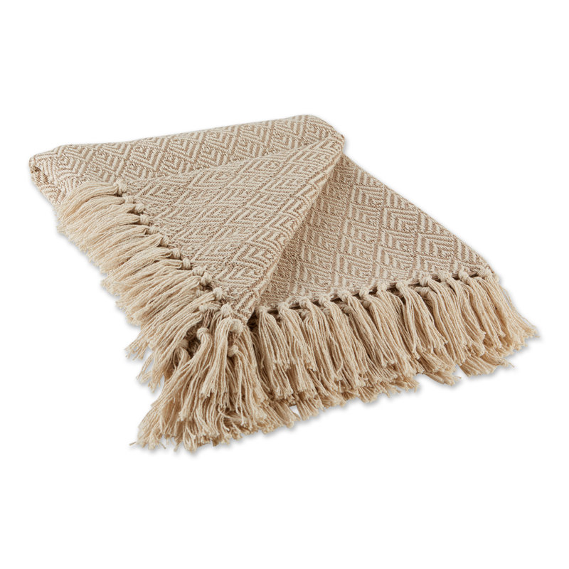 Jeté en coton , Chevron brun