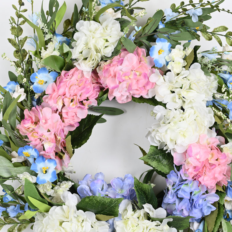 Couronne d'hortensia 24 po pour la porte d'entrée Spring Summer