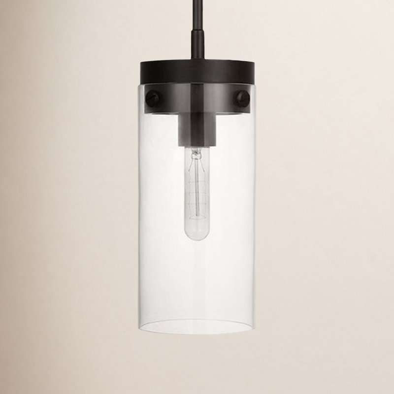 1 - Light Aged Iron Cylinder Pendant