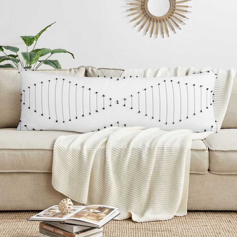 Sweet Jojo Designs Collection Body Pillow Case, Geometric, White Black