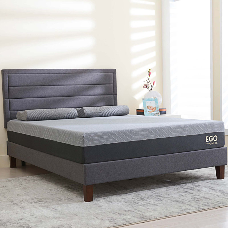 Lit tapissier Groverson, Gris foncé, Simple