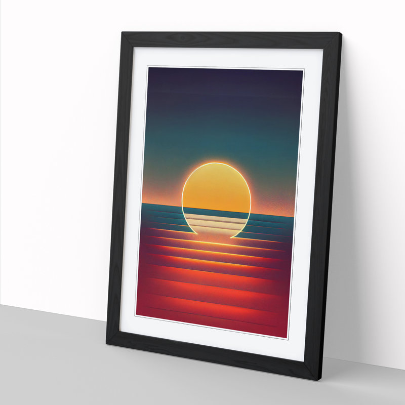 Sunset Minimalism Vol.4 - Single Picture Frame Print, 34cm H x 25cm W x 2cm D, Black