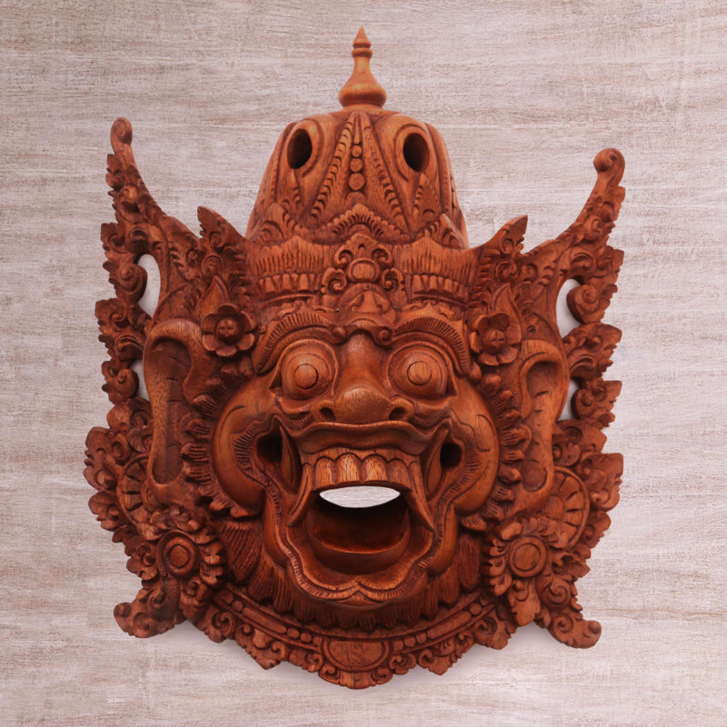 Décoration murale masque de bois Evil Kumbakarna