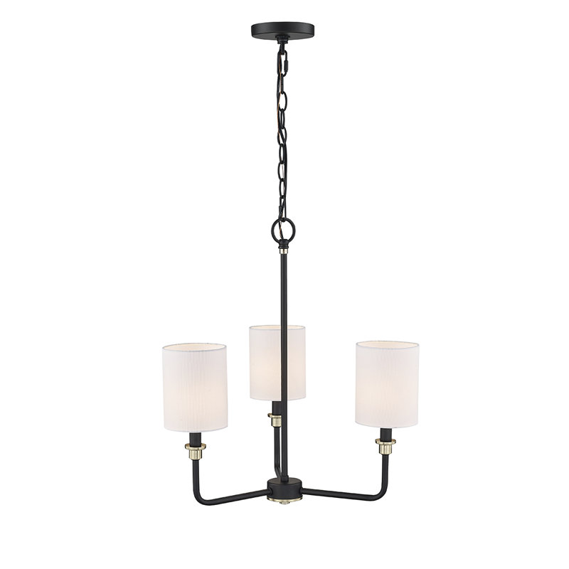 3 - Light Steel Dimmable Chandelier