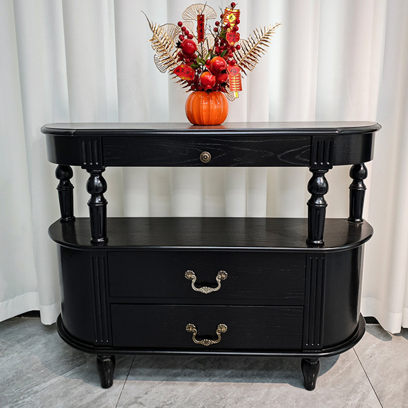 Console en bois massif 43,3 po Callaway, Noir