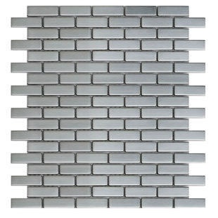 Carreau de mosaïque murale en acier inoxydable à joint brique 0,5 "x 2" Modena