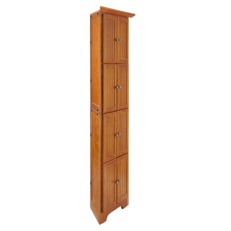 Armoire de rangement 4 niveaux à 4 niveaux avec 8 portes, Chêne