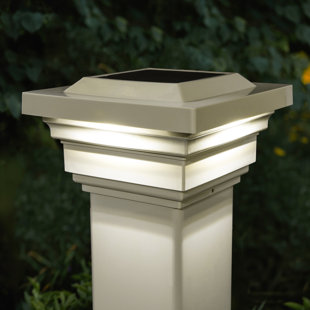 Low Voltage Solar Powered Integrated LED Fence Post Cap Light 4 In. X 4 In.