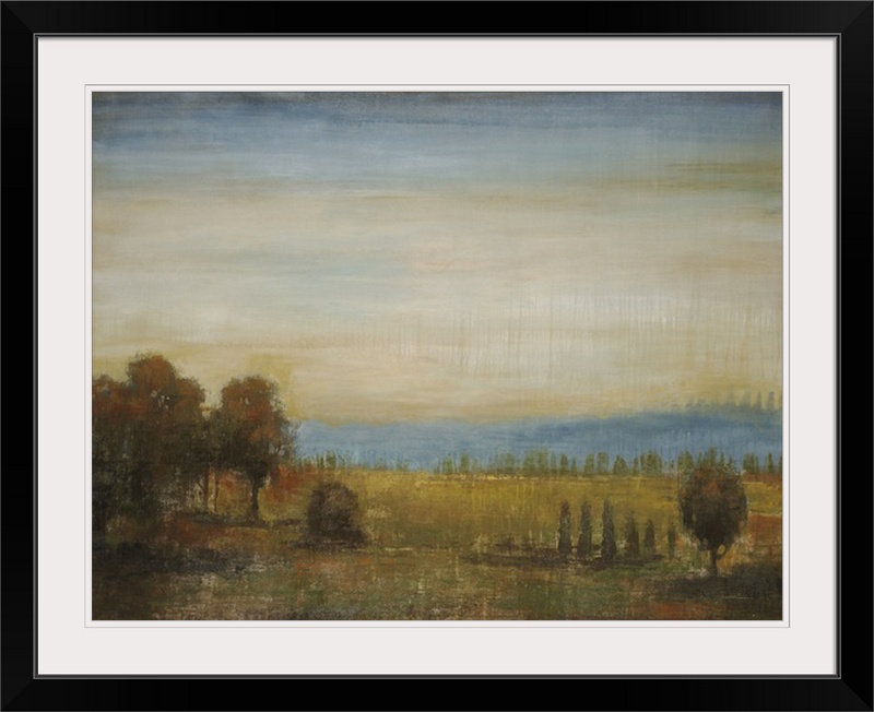 «Daemyn Golden Meadow» par Liz Jardine, reproduction d'art, H 20 po x l 24 po x P 1 po, Cadre noir