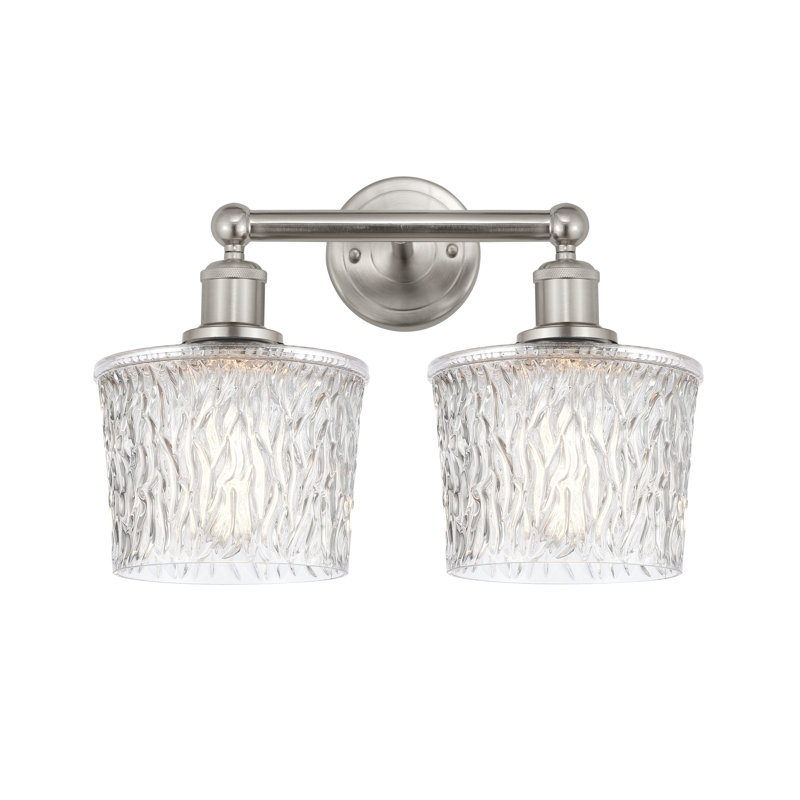 2 - Light Dimmable Vanity Light, Brushed Satin Nickel, 12" H x 34.5" W x 8.25" D