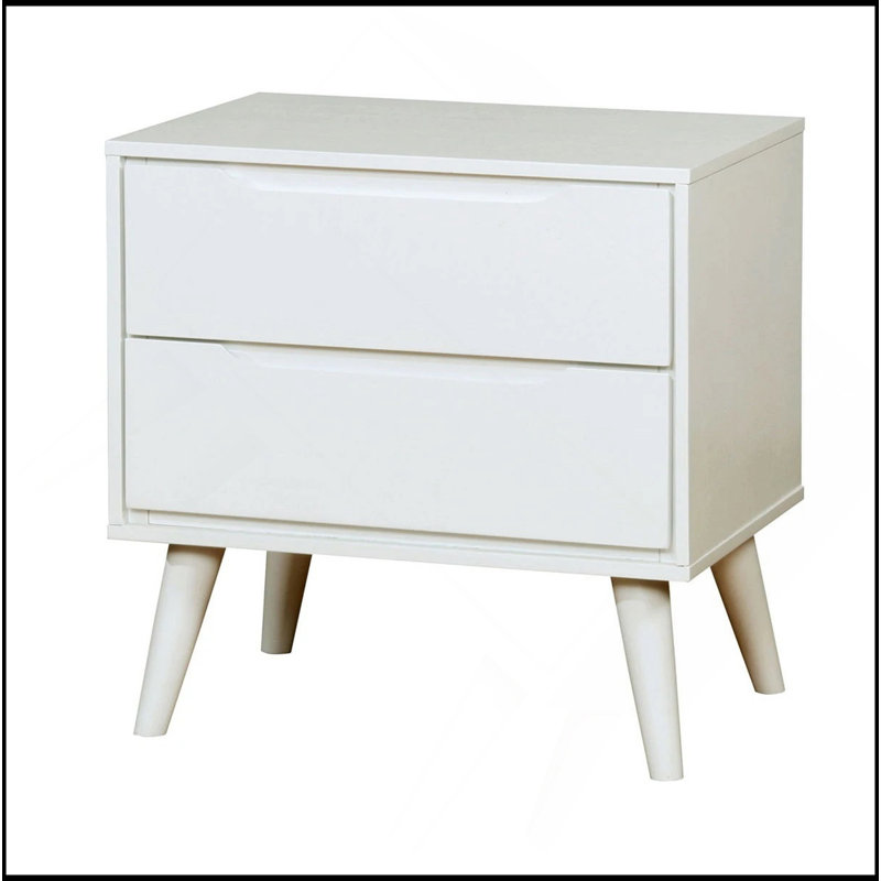 Table de chevet de style Mid-Century moderne de couleur blanche 1pc